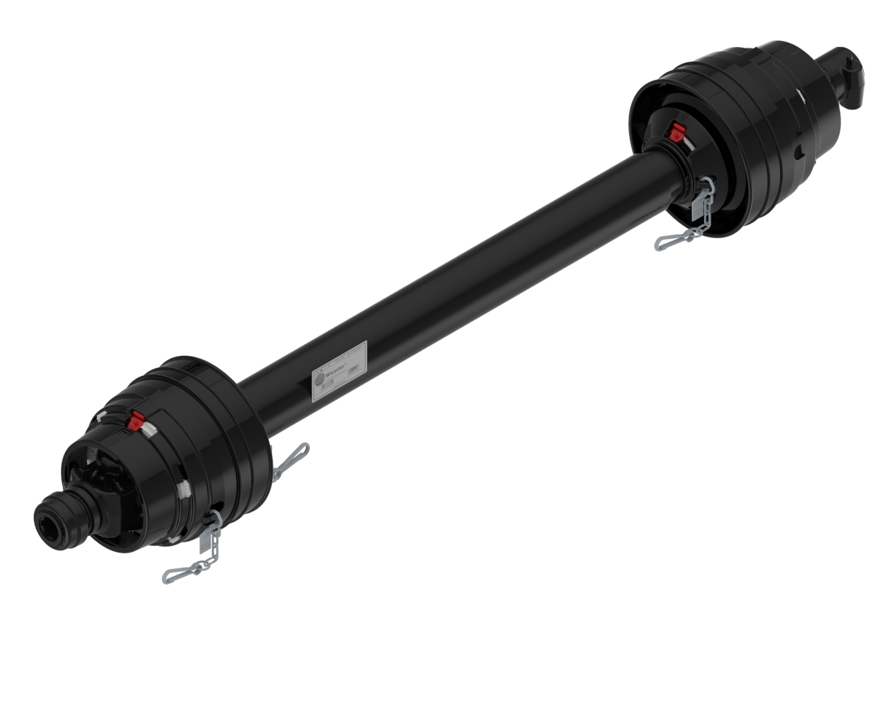 Карданный вал с двухсторонним широкоугольным шарниром EUCV, AW21-80, 1210MM, AL 1 3/8