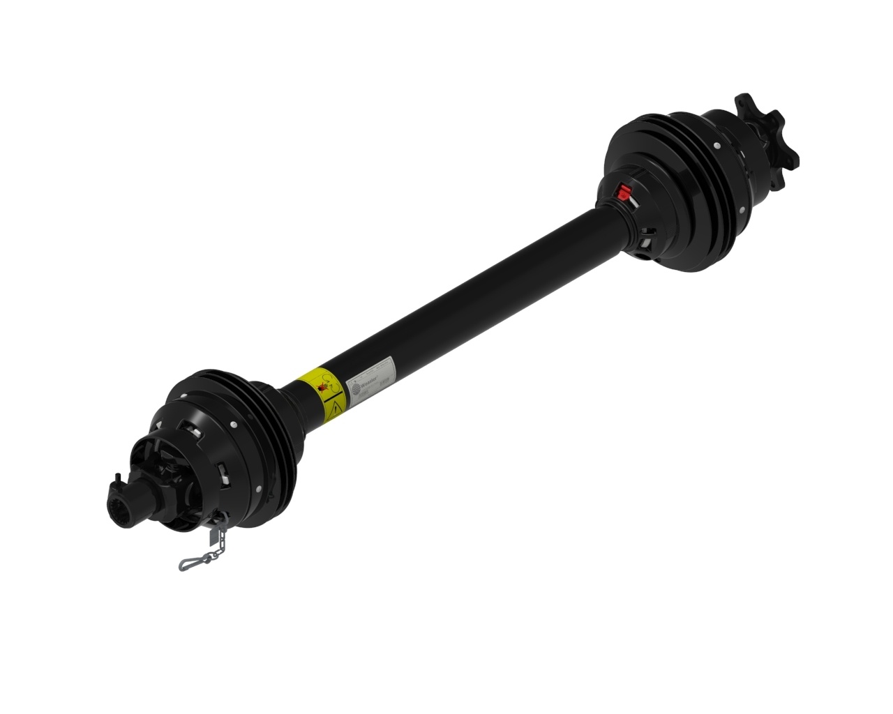 Карданный вал с двухсторонним широкоугольным шарниром EUCV, AW36-80, 1010MM, QD 1 3/8